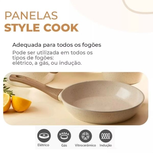 Jogo de Panelas Mônaco - 10 Peças Revestimento Cerâmico