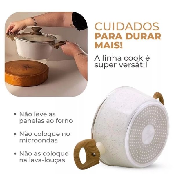 Jogo de Panelas Mônaco - 10 Peças Revestimento Cerâmico